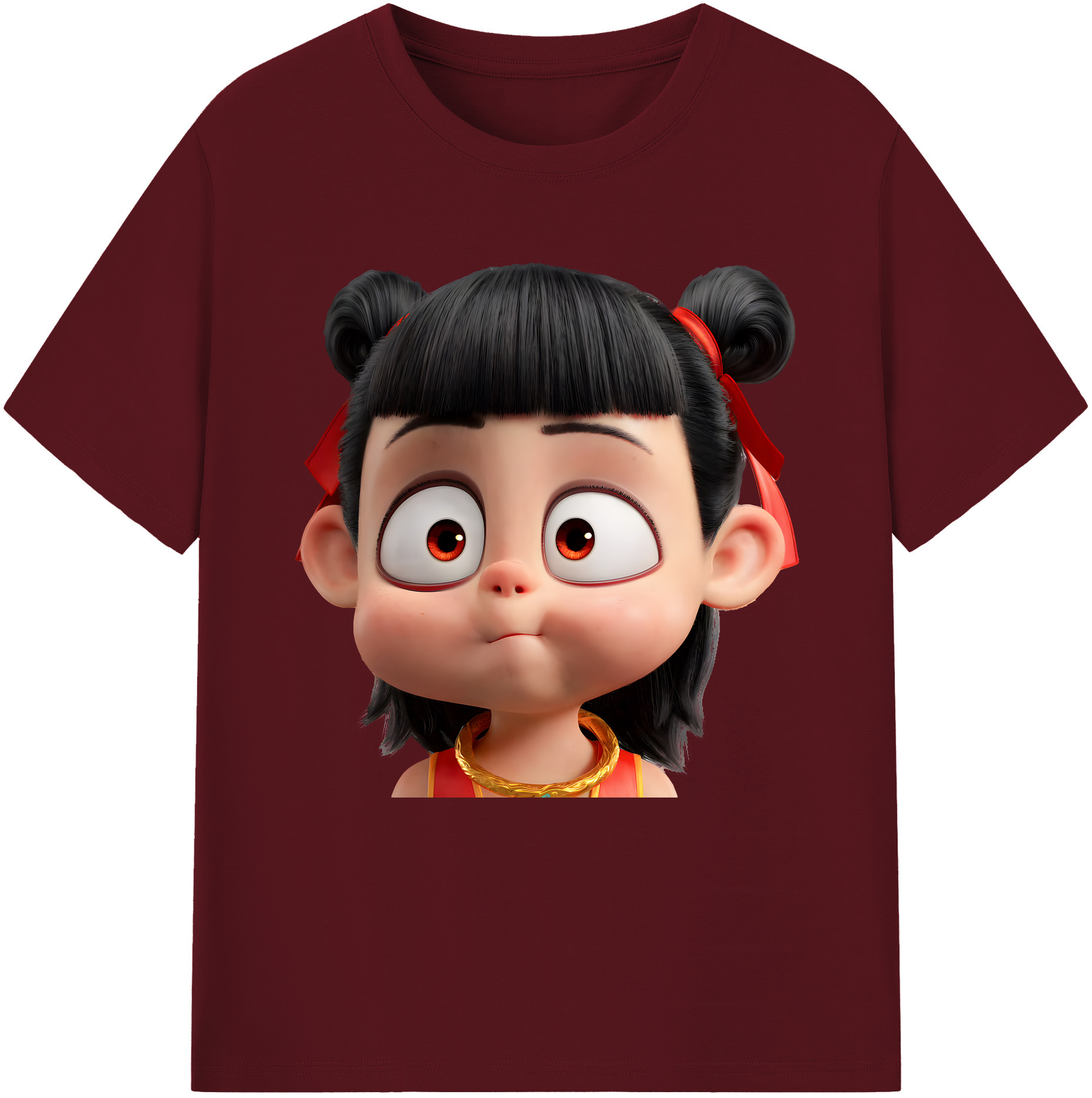 （画像用） Ne Zha 2 ナタ 魔童の大暴れ 綿100％半袖Tシャツ（フロントプリント）